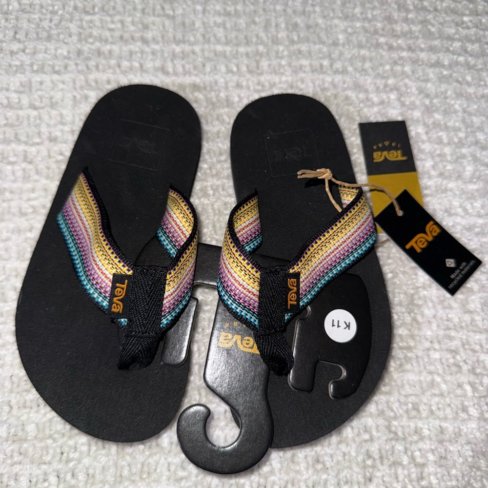Teva Black Sandals with Colorful Straps